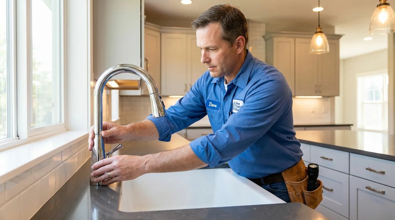 Kitchen faucet installation by Johns Plumbing LLC in Fairbank